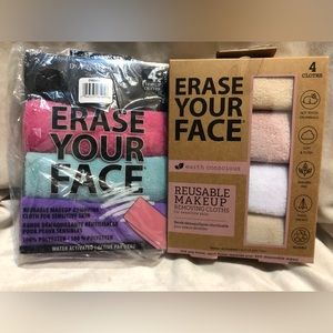New in box, never opened, Erase Your Face makeup remover cloths set
